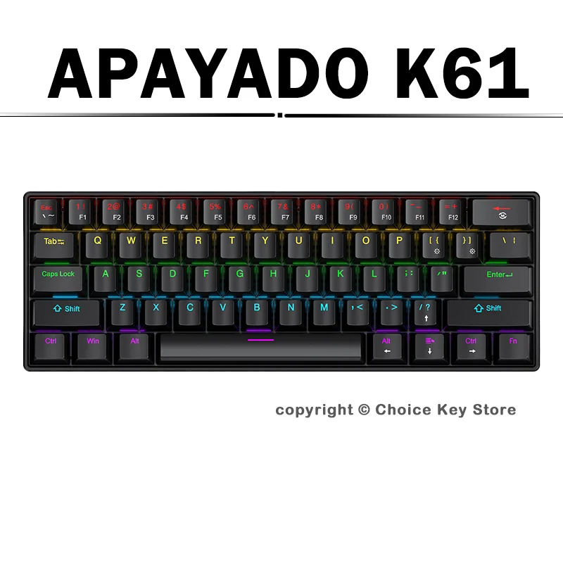 Keyboard Gaming Blue Switch - APAYADO K61 – mechaniczna klawiatura do
