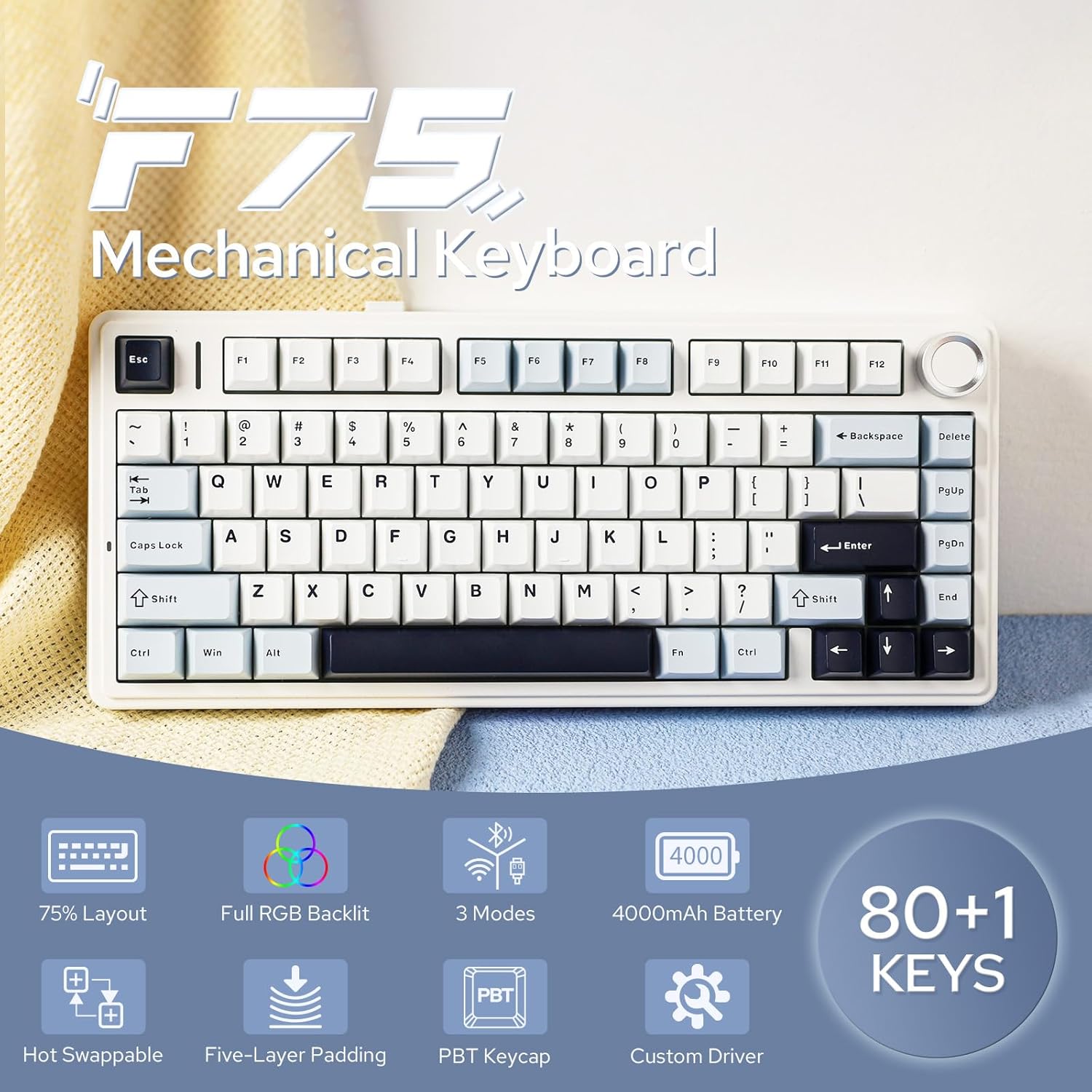 Klawiatura mechaniczna Aula F7 – Gaming Keyboard Hot Swappable recenzja i cena