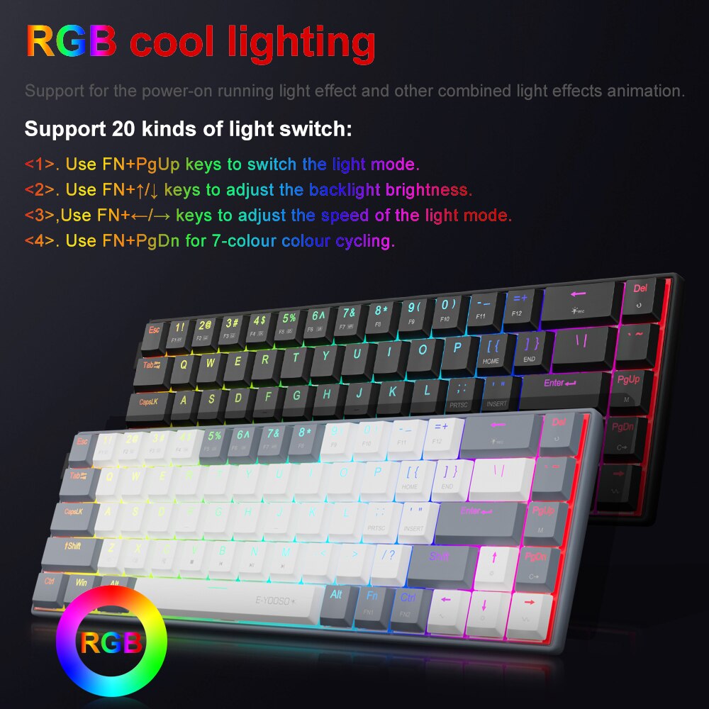 E-YOOSO A68 RGB Mini Slim USB  – Gaming Keyboard Mini recenzja i cena